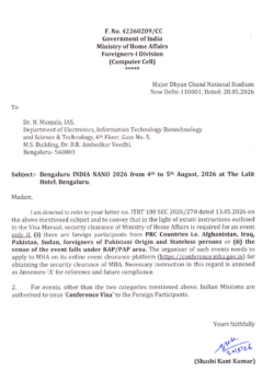 Political / MEA Clearance letter